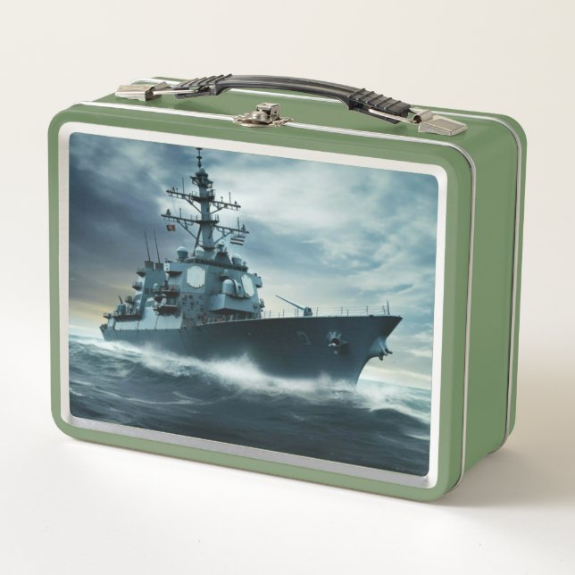 Navy Super Destroyer Metal Lunch Box (Front)
