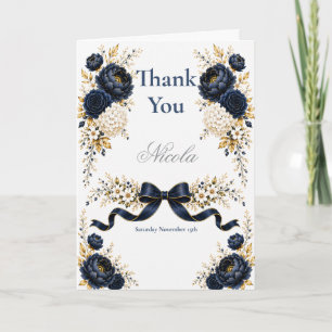 Navy Sweet Sixteen Thank You Card