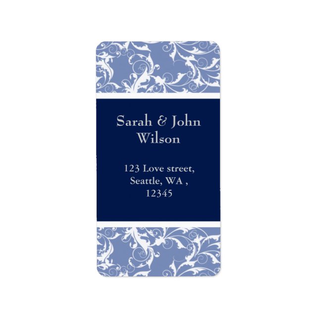 navy swirls ,return address label (Front)