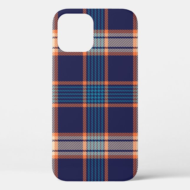 Navy tartan plaid pattern Case-Mate iPhone case (Back)