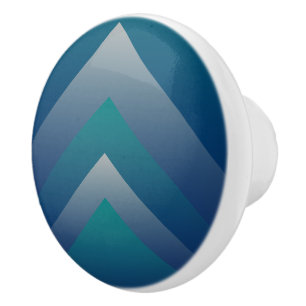 Navy teal grey ceramic knob