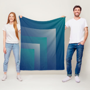 Navy teal grey fleece blanket