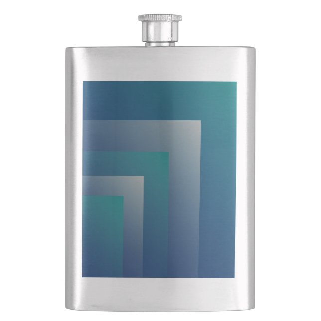 Navy teal grey hip flask (Front)