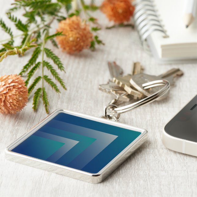 Navy teal grey key ring (Side)