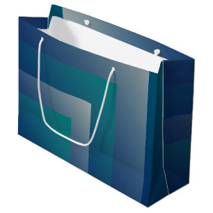 Navy teal grey large gift bag