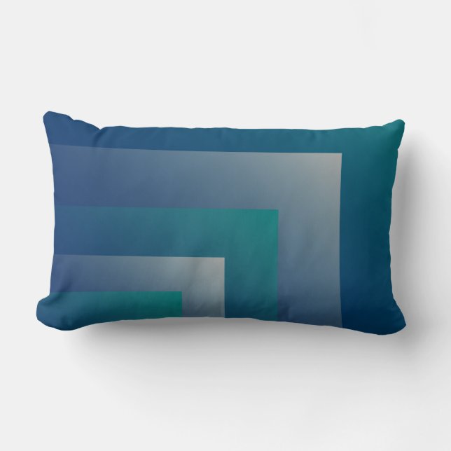Navy teal grey lumbar cushion (Front)