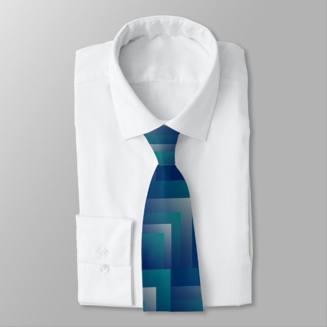 Navy teal grey tie (Tied)