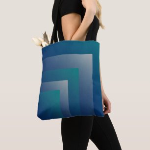 Navy teal grey tote bag