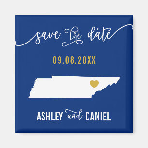 Navy Tennessee Wedding Save the Date Map Magnet