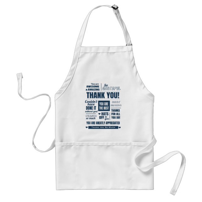 Navy Thank you Appreciation Message Standard Apron (Front)