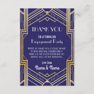 Navy Thank You Engagement Wedding Party Cards