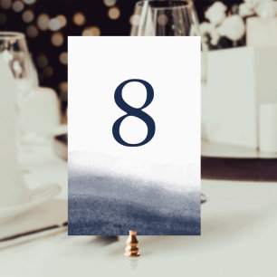 Navy Tides Table Number Card