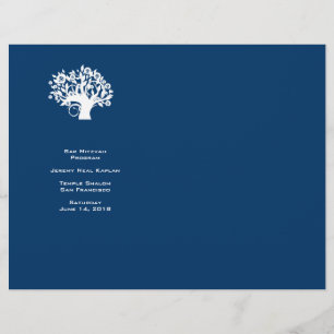 Navy Tree of Life Bar Mitzvah Program
