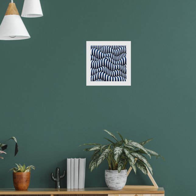 Navy Undulations Poster (Living Room 1)
