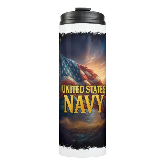 Navy USN Veteran Thermal Tumbler (Front)