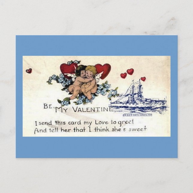 NAVY VALENTINE HOLIDAY POSTCARD (Front)