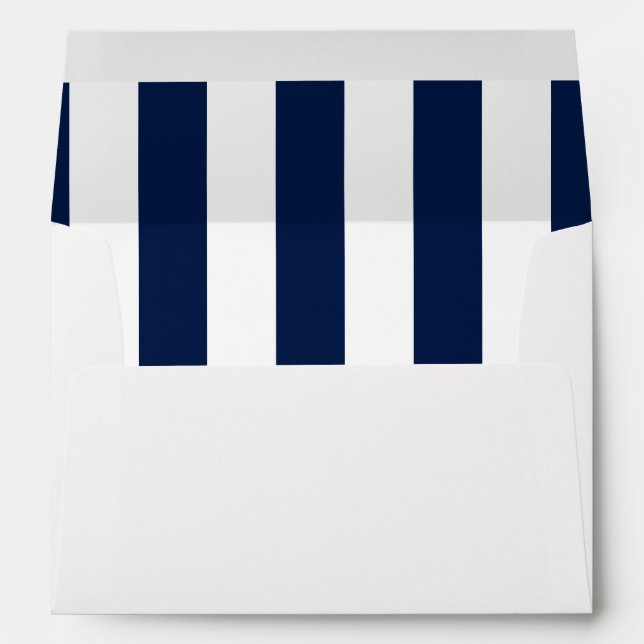 Navy Vertical Stripes Nautical Style Envelope (Back (Bottom))