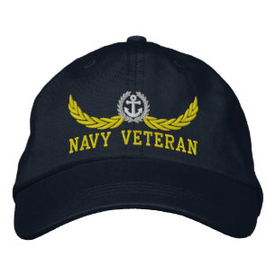 Navy Veteran and nautical motif Embroidered Hat