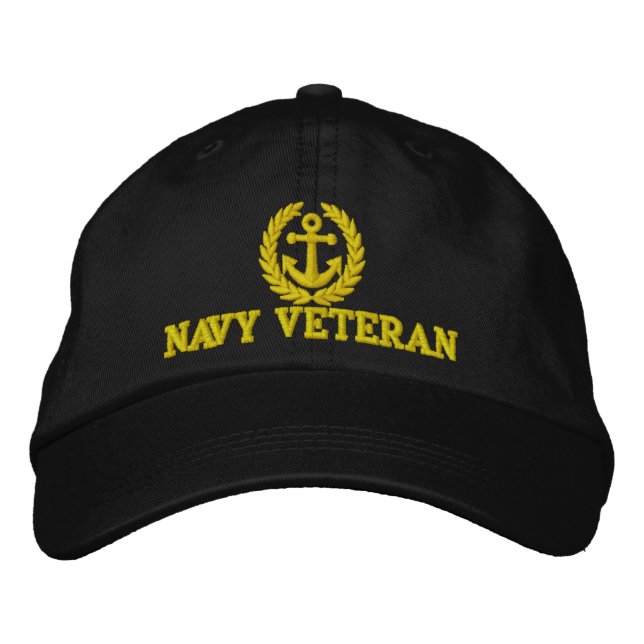 Navy Veteran sailors anchor motif Embroidered Hat (Front)