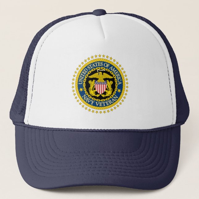 Navy Veteran Trucker Hat (Front)