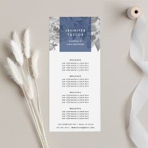 Navy Vintage Floral Pricing or Services Rack Card