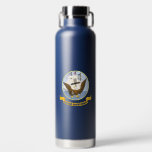 Navy Water Bottle<br><div class="desc">Christian. Patriotic. Southern.
Ice Cubes Aweigh!</div>
