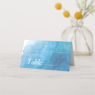 Navy Watercolor Modern Wedding Place Card