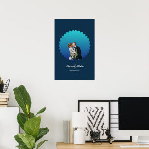 Navy Wedding Photo Art Print Custom Couple Picture