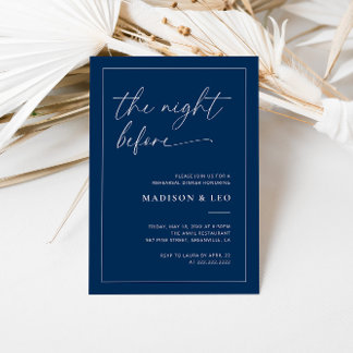Navy Wedding Rehearsal Dinner Invitation