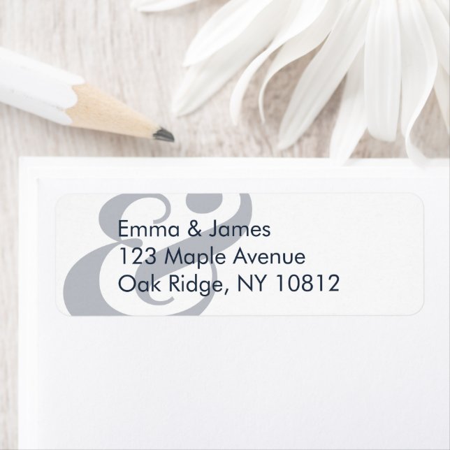 Navy Wedding Return Address Label | Centred (Insitu)