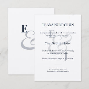 Navy Wedding Shuttle Details Enclosure Card