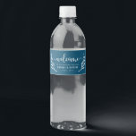 Navy Wedding Weekend Welcome Bag Water Bottle Label<br><div class="desc">This navy water bottle label is perfect to slip into welcome bags for out of town guests or to give out at wedding events.</div>