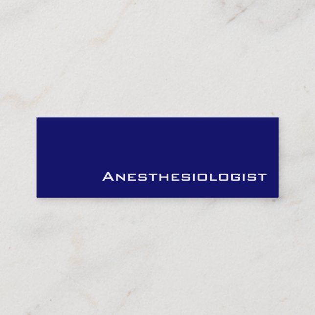 Navy white Anaesthesiologist business cards (Front)