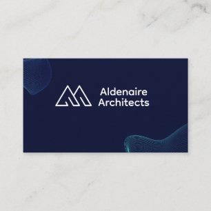 Navy White and Electric Blue Modern Business Card