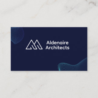 Navy White and Electric Blue Modern Business Card