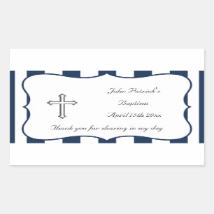 Navy & White Baptism Sticker