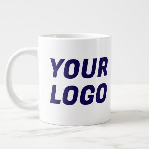 Navy & White Business Company Logo CUSTOM Jumbo Large Coffee Mug