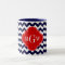 Navy White Chevron Red Quatrefoil 3 Monogram