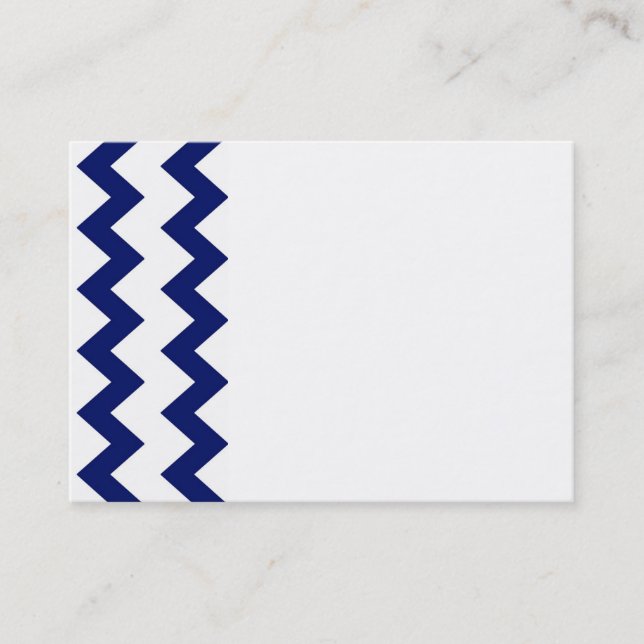 Navy White Chevrons Business Card (Front)