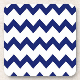 Navy White Chevrons Cork Coaster