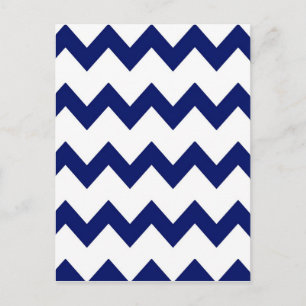 Navy White Chevrons Postcard