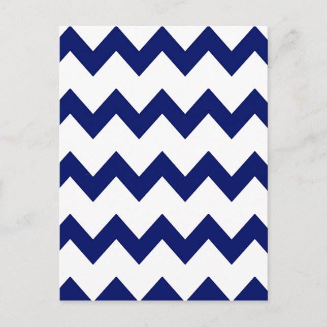 Navy White Chevrons Postcard (Front)