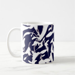 Navy & White colour pattern design made with plant Coffee Mug
