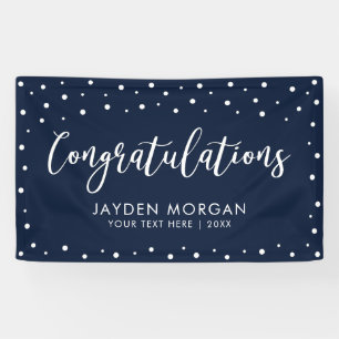 Navy & White Congratulations Party Event Banner
