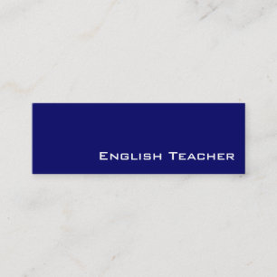Navy white English Teacher business cards