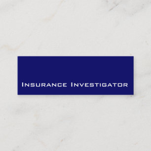 Navy white Insurance Investigator business cards