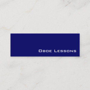 Navy white oboe lessons business cards