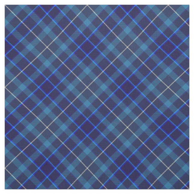  Navy White Plaid Bold Pattern Tartan Retro Grunge Fabric (Swatch)