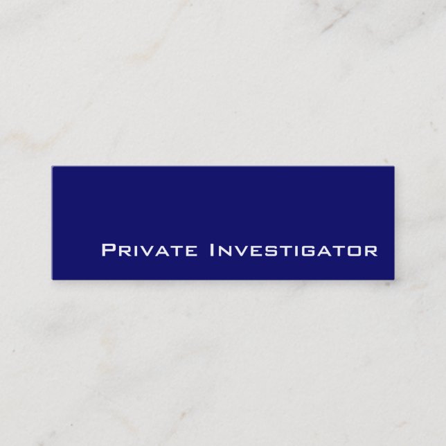 Navy white Private Investigator business cards (Front)