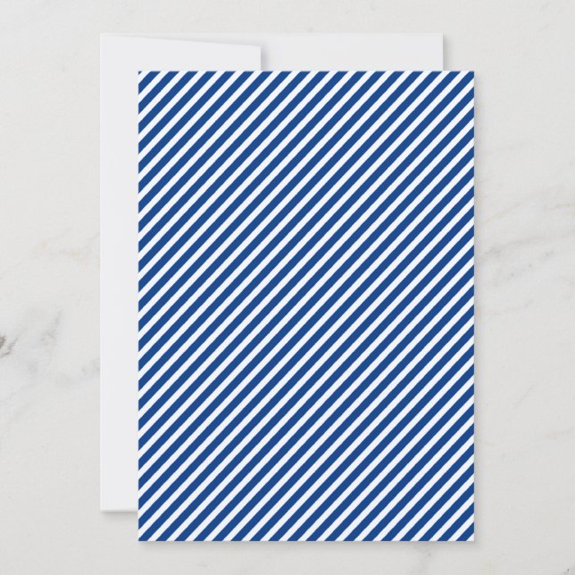 Navy White & Purple Nautical Wedding Invitations (Front)